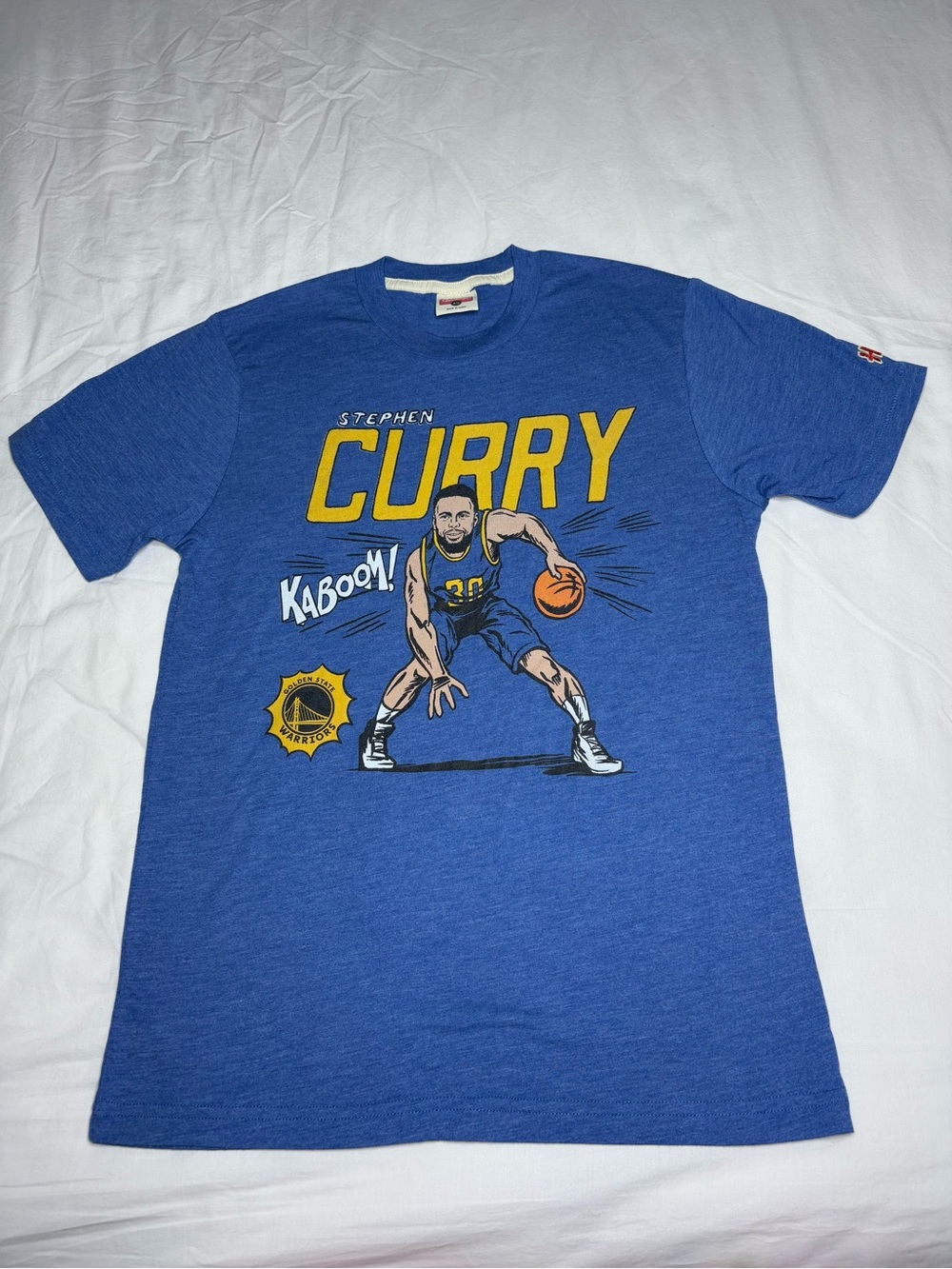 HOMAGE Blue Tee with Pink Logo Tag